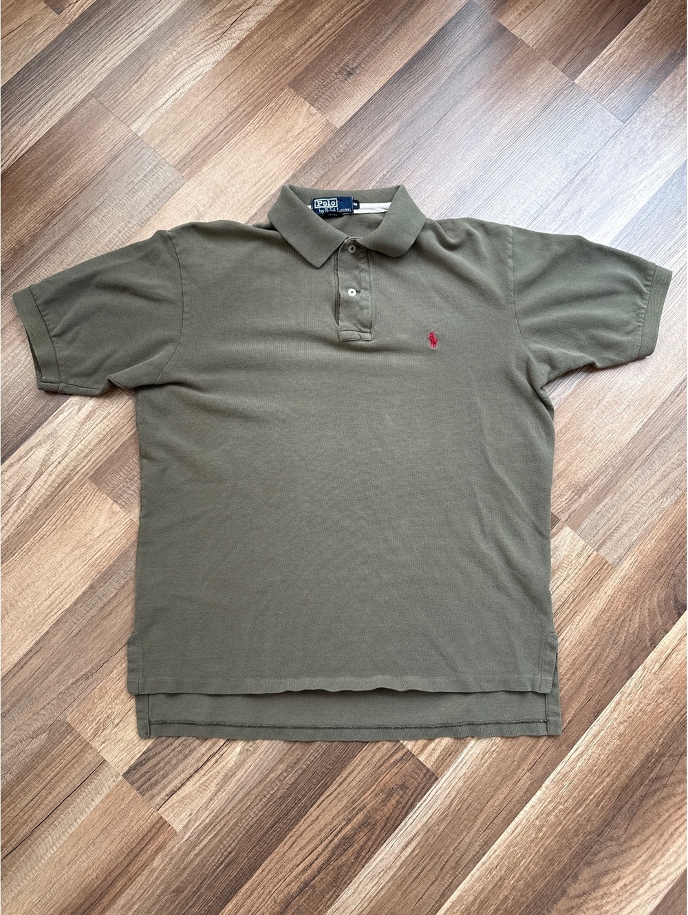 Vintage Polo R.L. Polo Shirt Men's Medium Made in USA Olive Green 100% Cotton